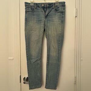 AMERICAN EAGLE - JEANS: High Rise Super Stretch Jeggings, Size 10 Short, Light